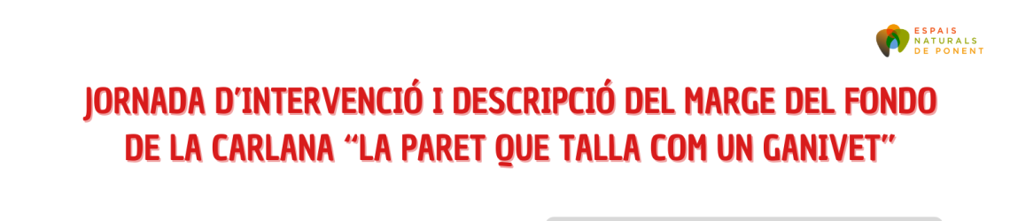 Jornada d’Intervenció i descripció del marge del Fondo de la Carlana “la paret que talla com un ganivet